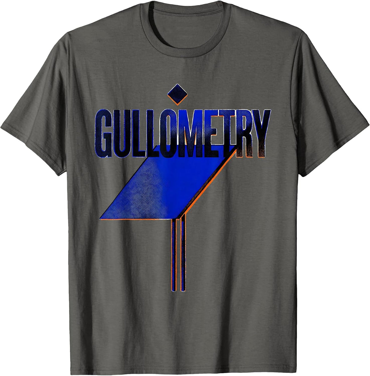 Gullometry Risograph Math Teacher Bird Pun Funny Geometric T-Shirt - Asphalt Grey