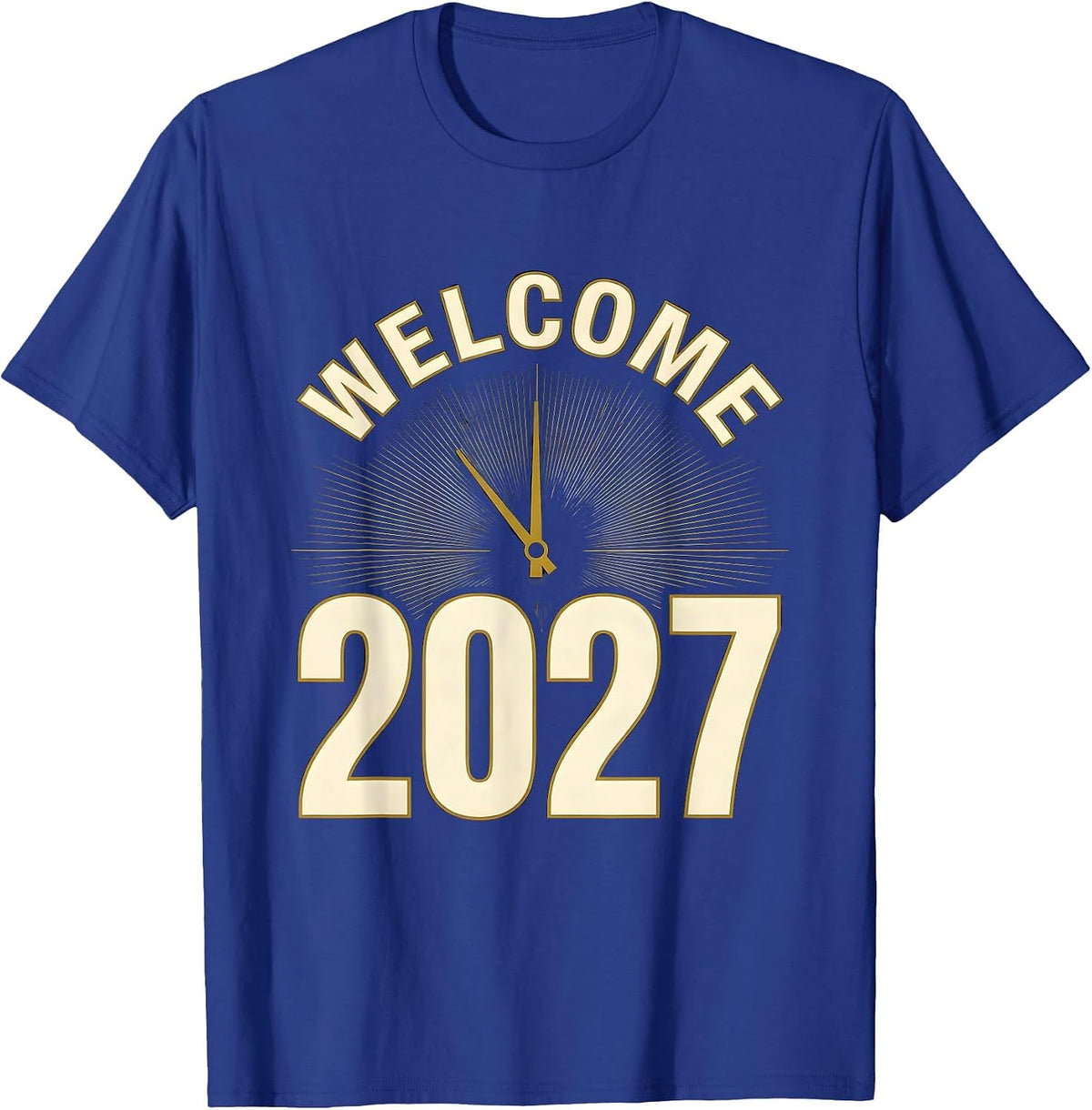 Welcome 2027 Emblem New Year Party Family Matching Crew T-Shirt - Royal Blue