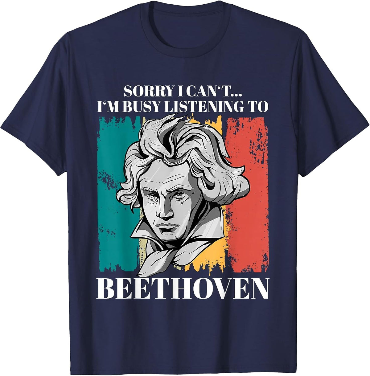 Classical Music Saying Ludwig Van Beethoven T-Shirt - Navy Blue
