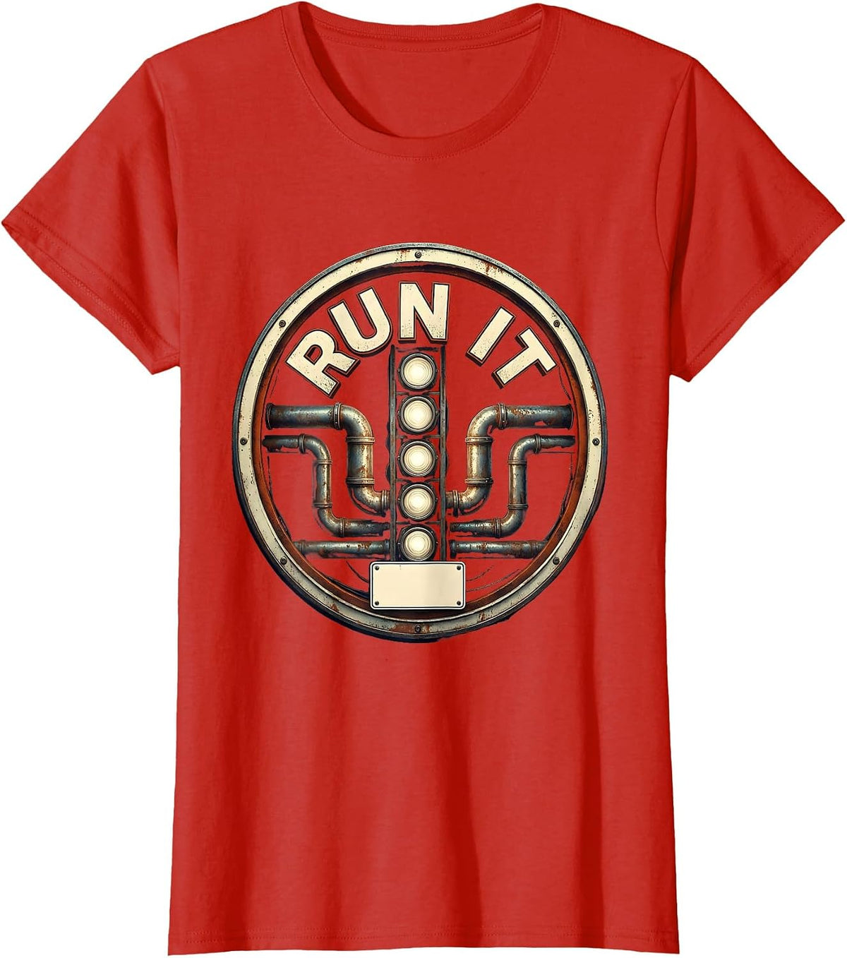 Run It Vintage Retro Muscle Car Drag Racing Enthusiast Humor T-Shirt - Red