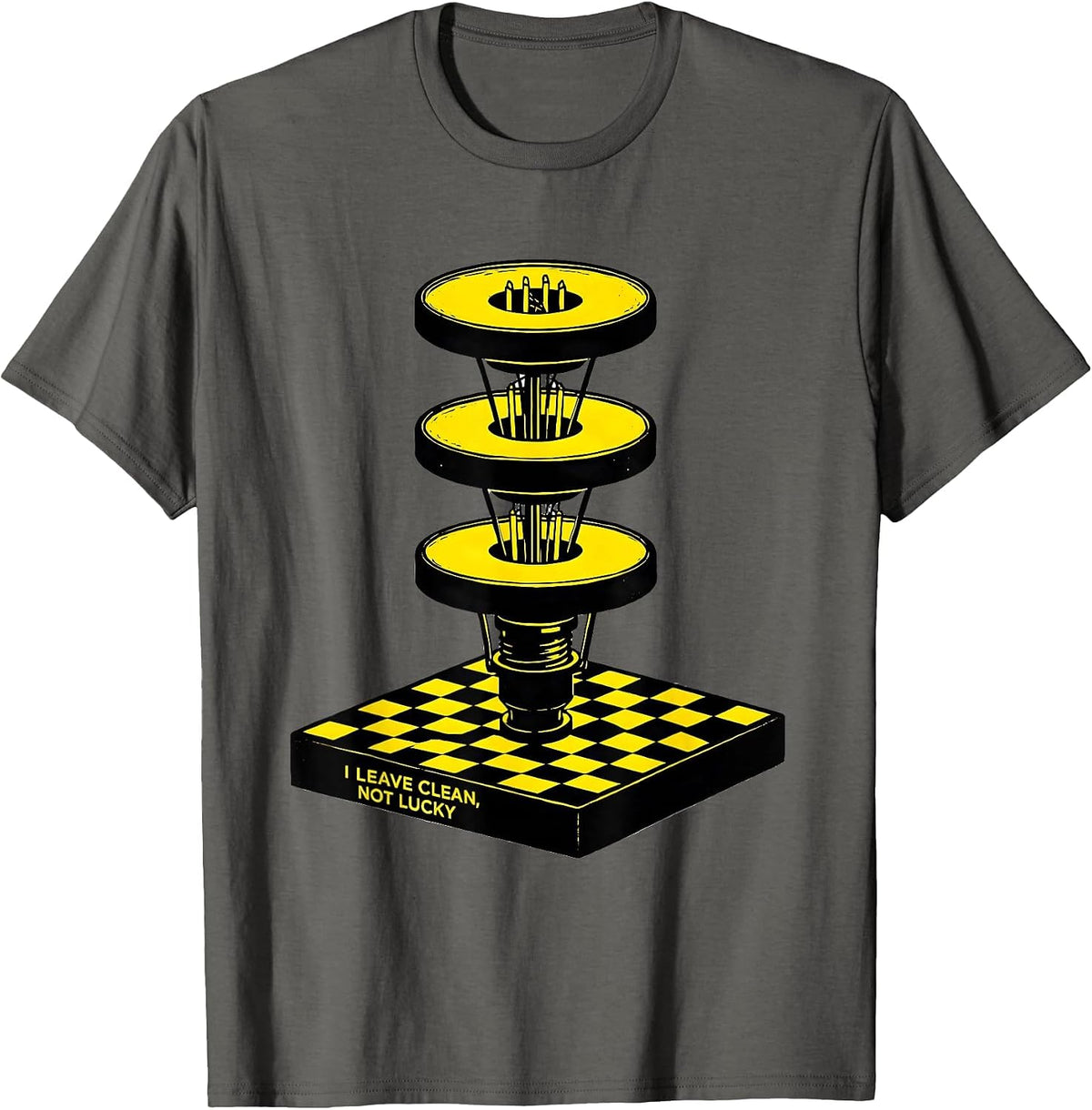 I Leave Clean Not Lucky Bold Racing Humor Drag Racer Gift T-Shirt - Asphalt Grey