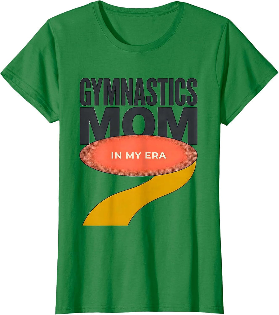 Women's In My Gymnastics Mom Era Midcentury Modern Retro Role Humor T-Shirt - Kelly Green