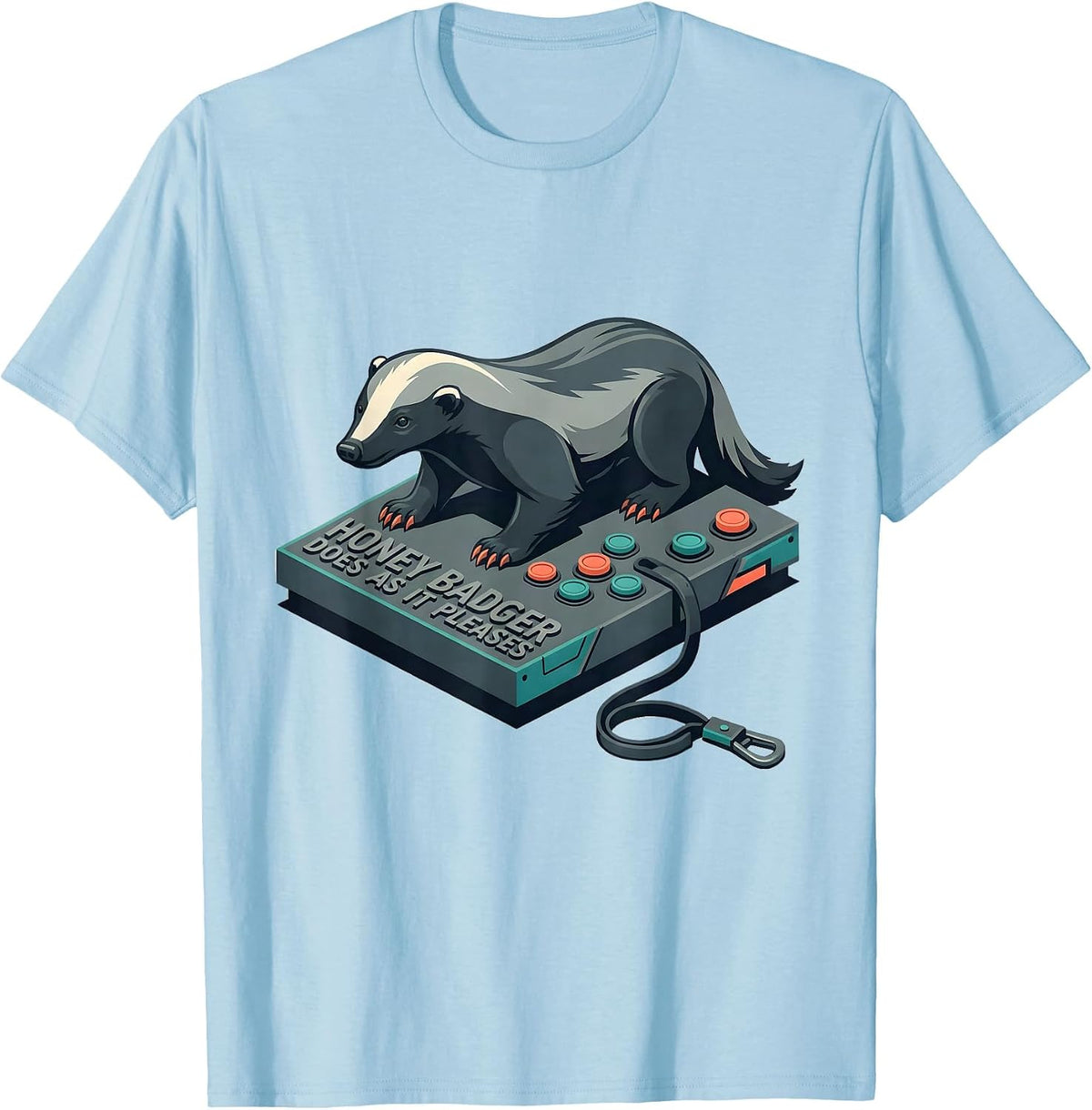 Men's Honey Badger Does As It Pleases Funny Wildlife Lover Humor T-Shirt - Baby Blue