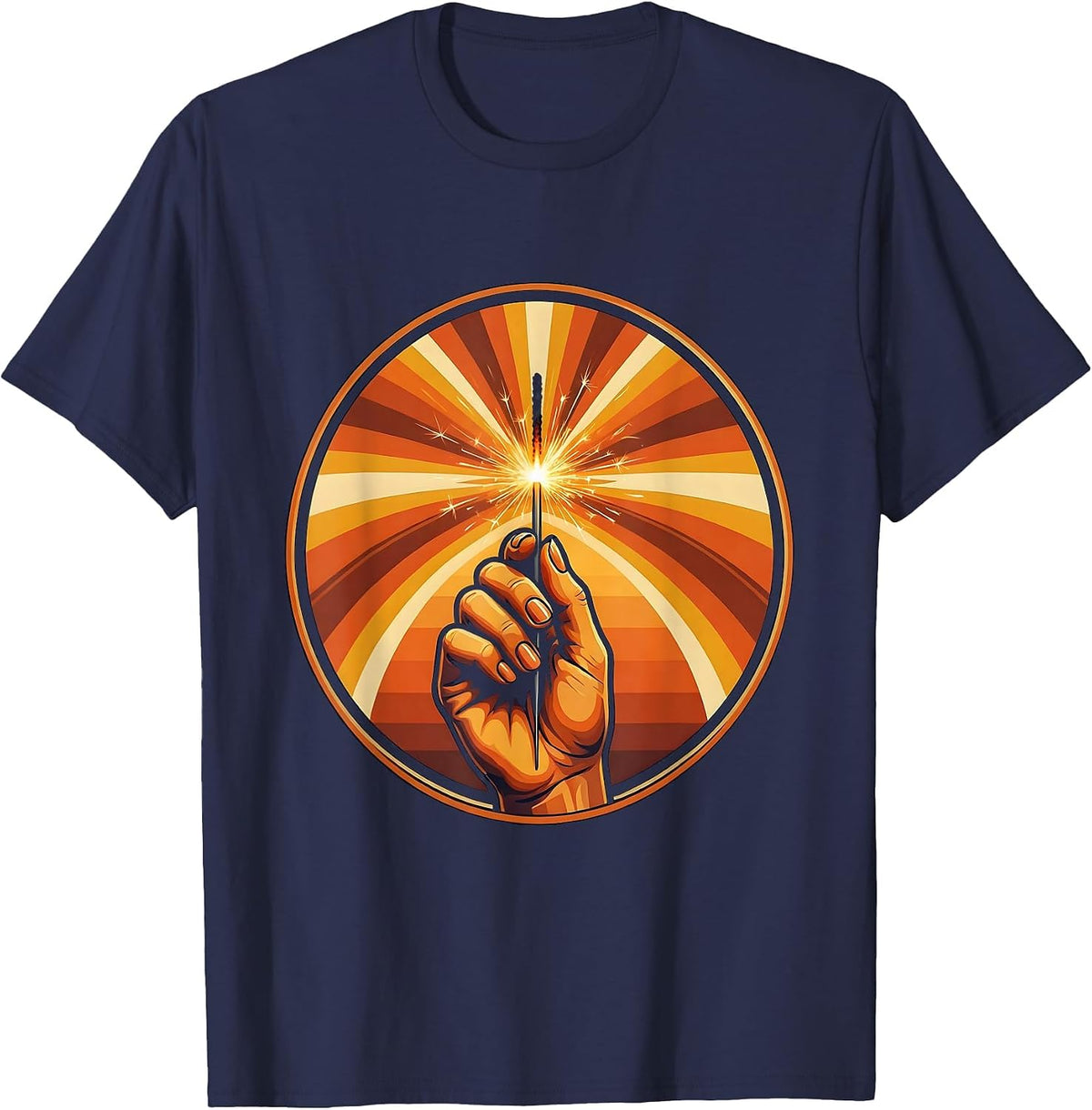 Girls Weekend Sparkler Night Celebration Graphic T-Shirt - Navy Blue
