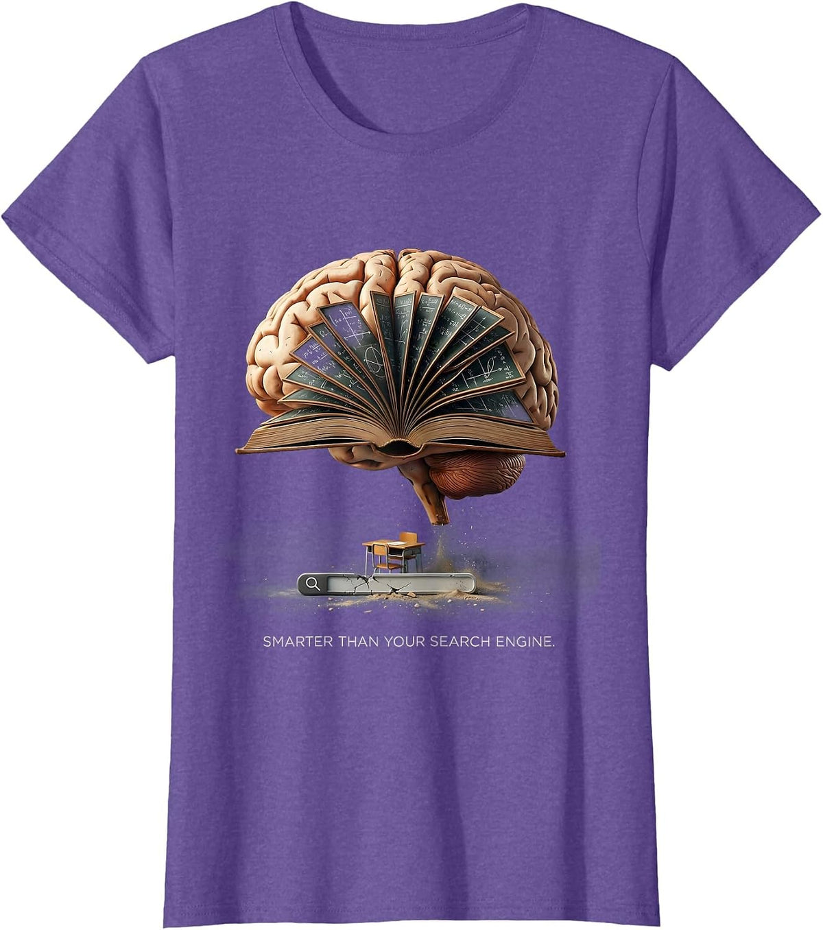 Women's Smarter Than Your Search Engine Teacher Design T-Shirt - Purple Heather