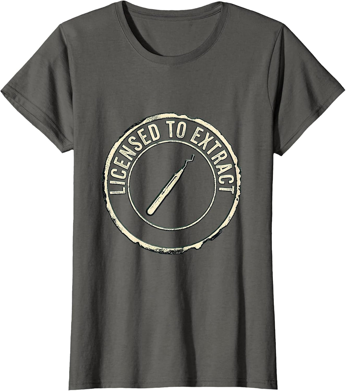 Women's Licensed To Extract Rubber Stamp Esthetician Skincare T-Shirt - Asphalt Grey