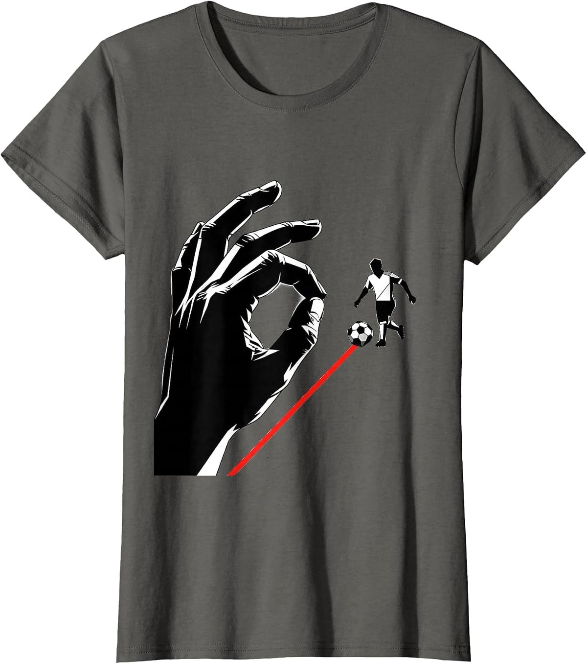 Women's Oversized Spectator Hand Soccer Fan Family Pride T-Shirt - Asphalt Grey