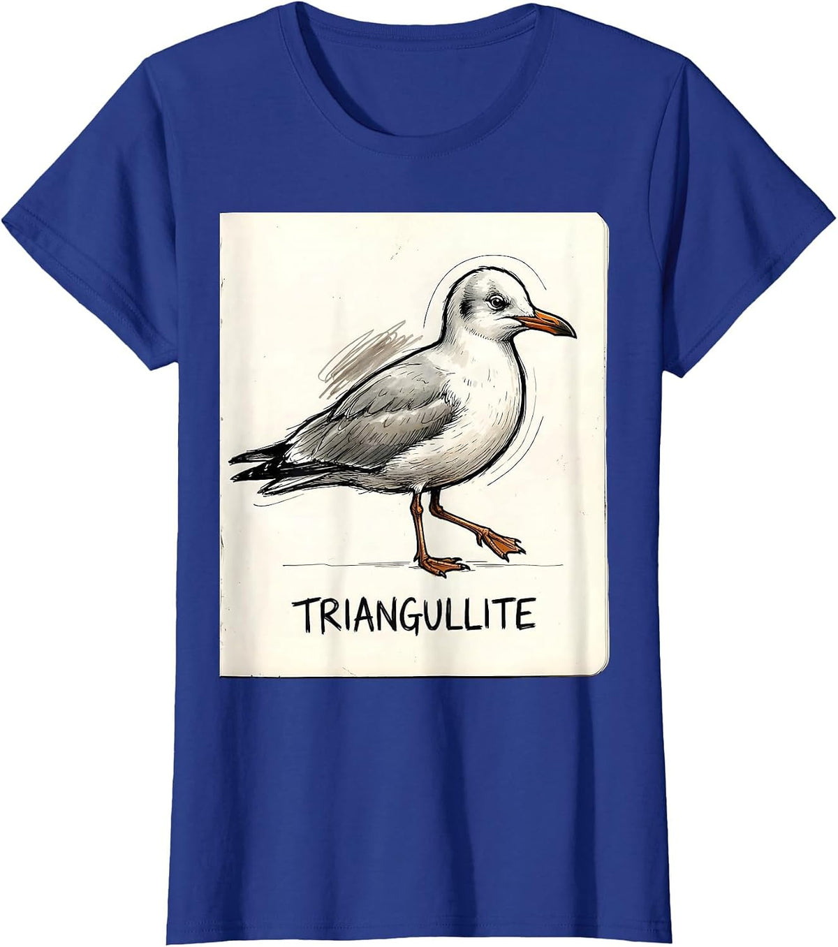Women's Triangullite Funny Triangle Bird Pun Math Teacher Humor T-Shirt - Royal Blue