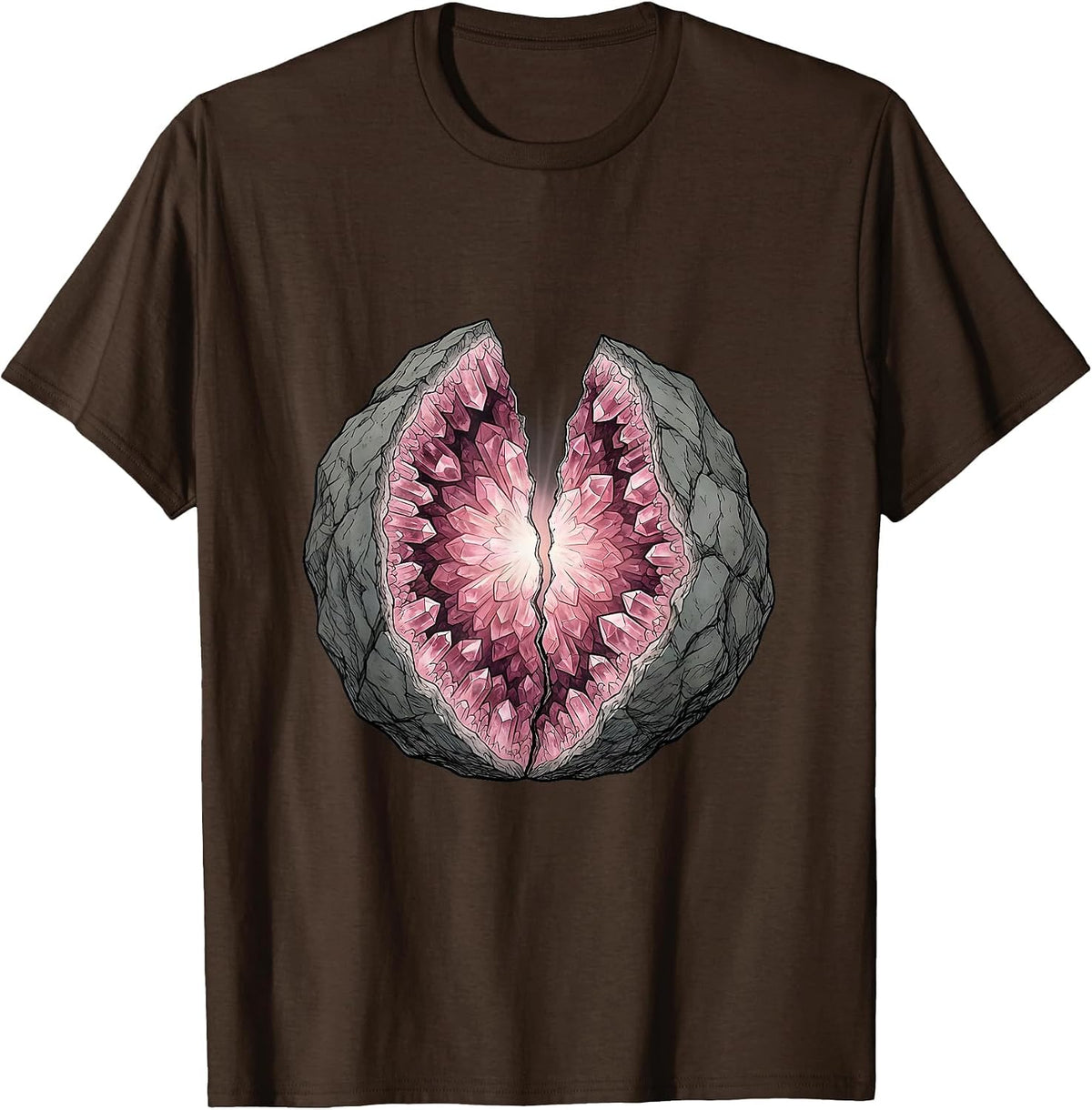 Geode Crystal Mental Health Matters Graphic Tee T-Shirt - Brown