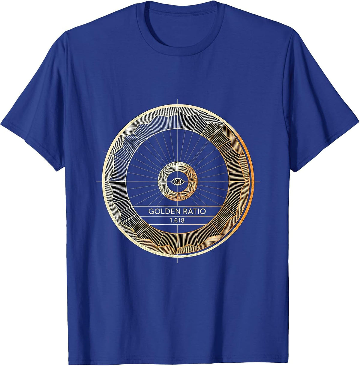 Golden Ratio 1.618 Sacred Geometry Math Enthusiast Emblem T-Shirt - Royal Blue