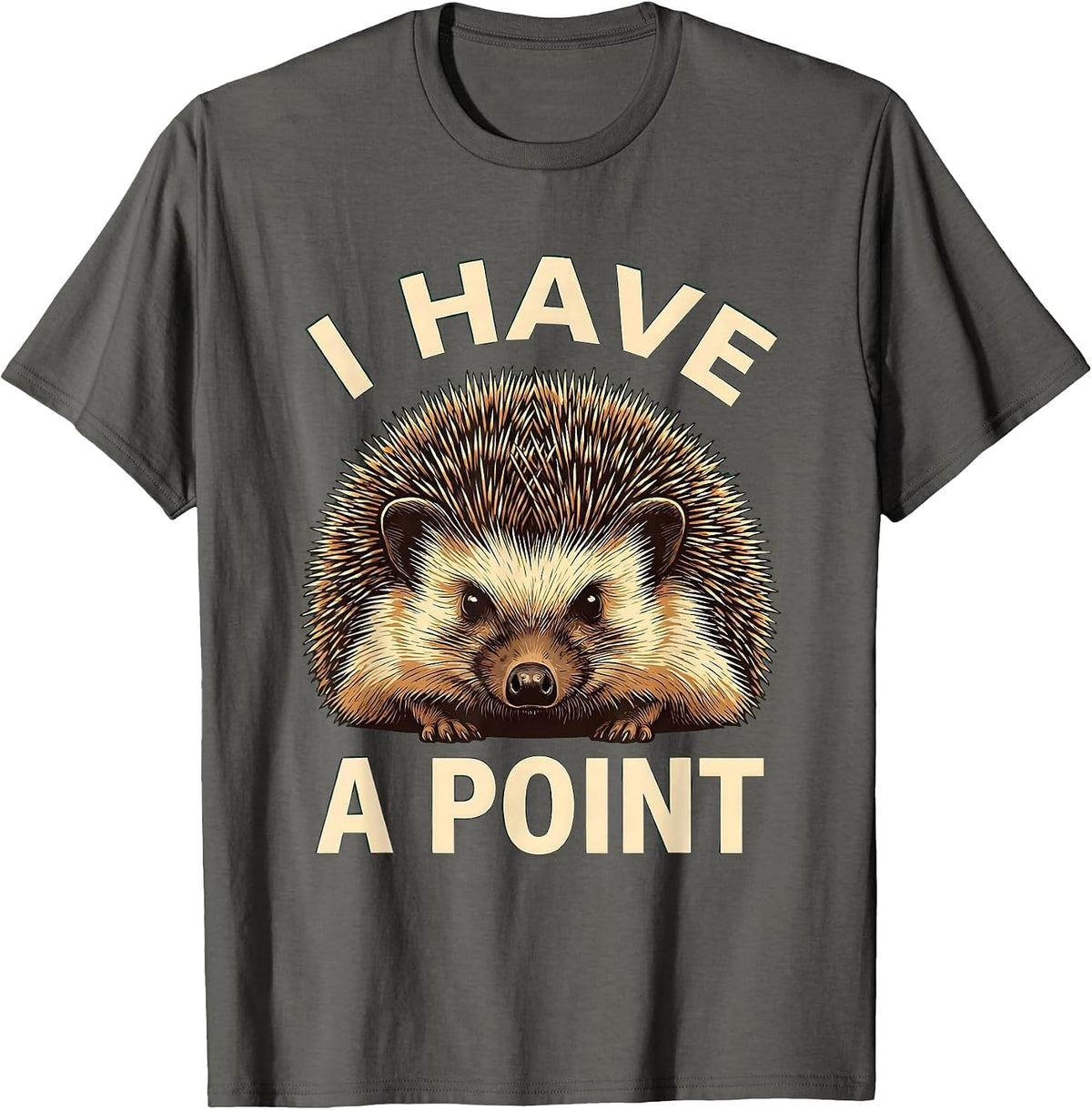 Men's I Have A Point Hedgehog Lover Whimsical Animal Humor Gift T-Shirt - Asphalt Grey