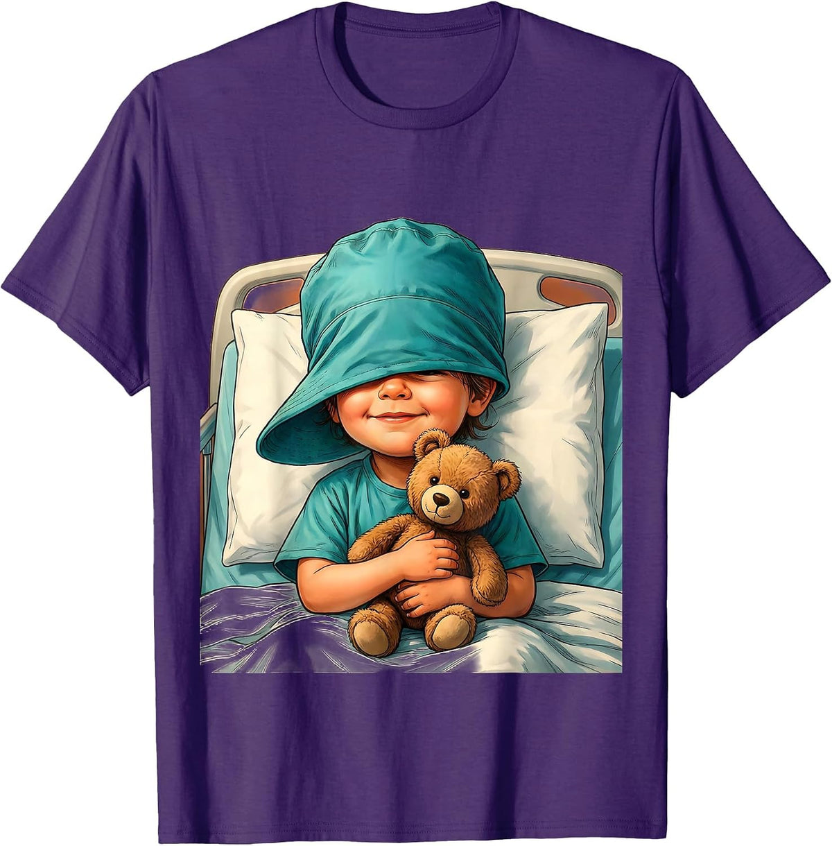 Cute Pediatric Nurse Little Patient Scrub Hat T-Shirt - Purple