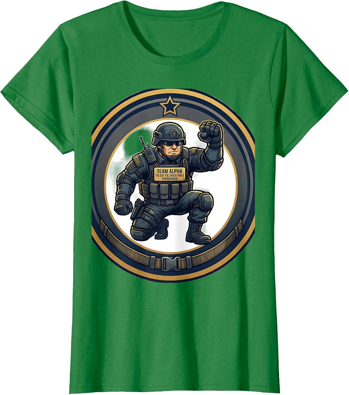 Team Alpha I've Got The Snack Table Surrounded SWAT T-Shirt - Kelly Green