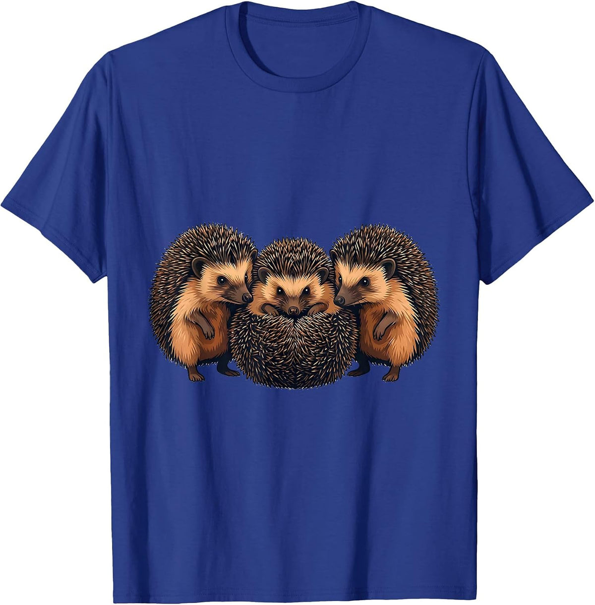Men's Cute Hedgehogs Friendly Animal Humor Kids Women T-Shirt - Royal Blue