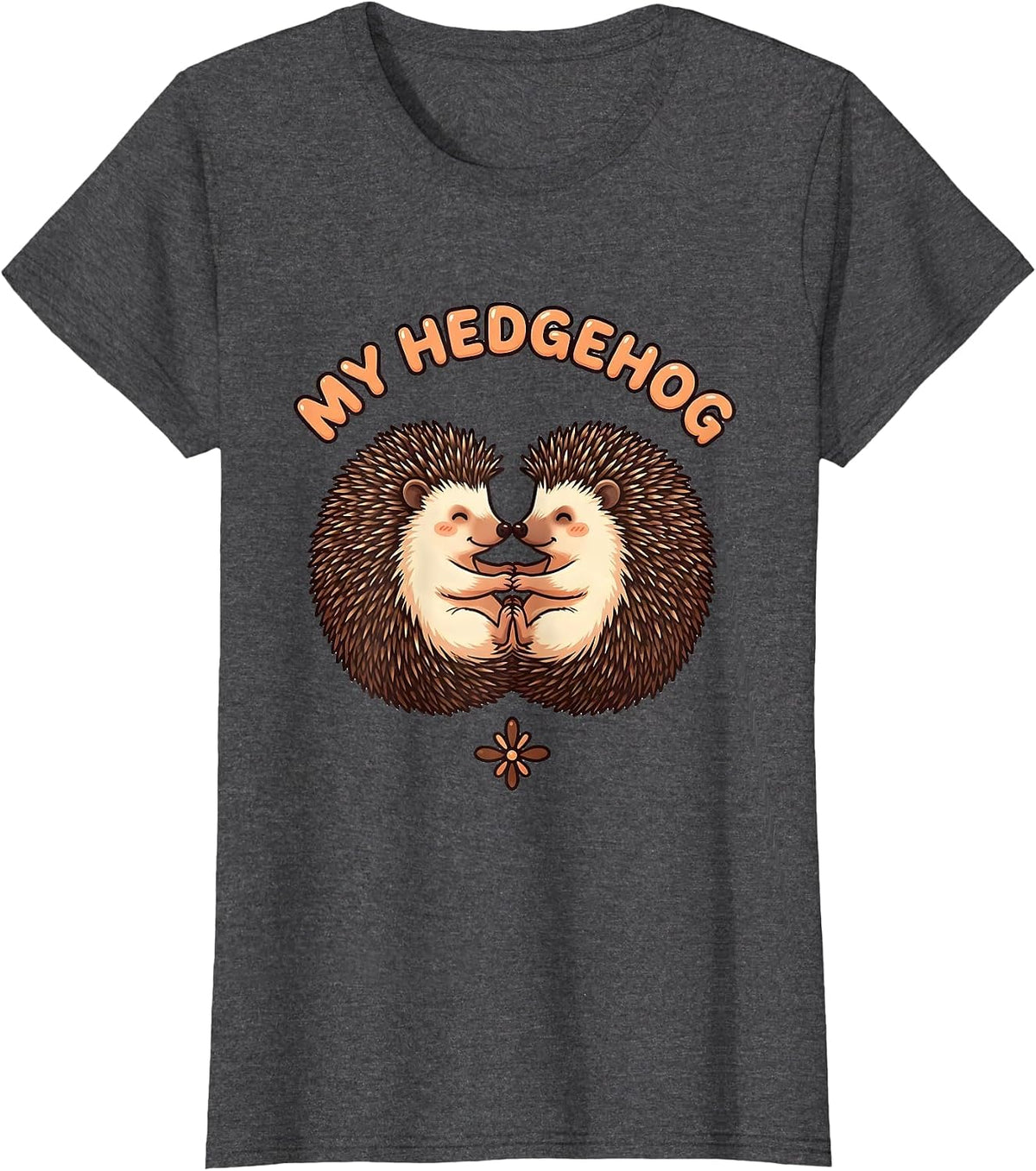 Women's My Hedgehog Cute Kawaii Hedgehog Lover Animal Humor T-Shirt - Dark Heather Grey