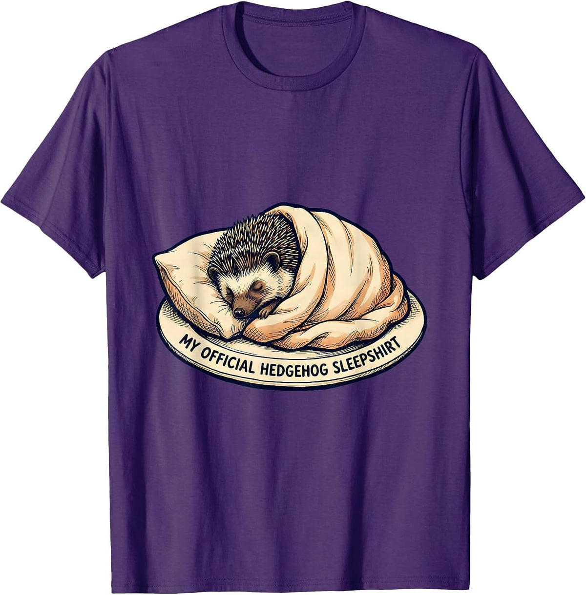 My Official Hedgehog Sleepshirt Cute Animal Lover Pajama T-Shirt - Purple
