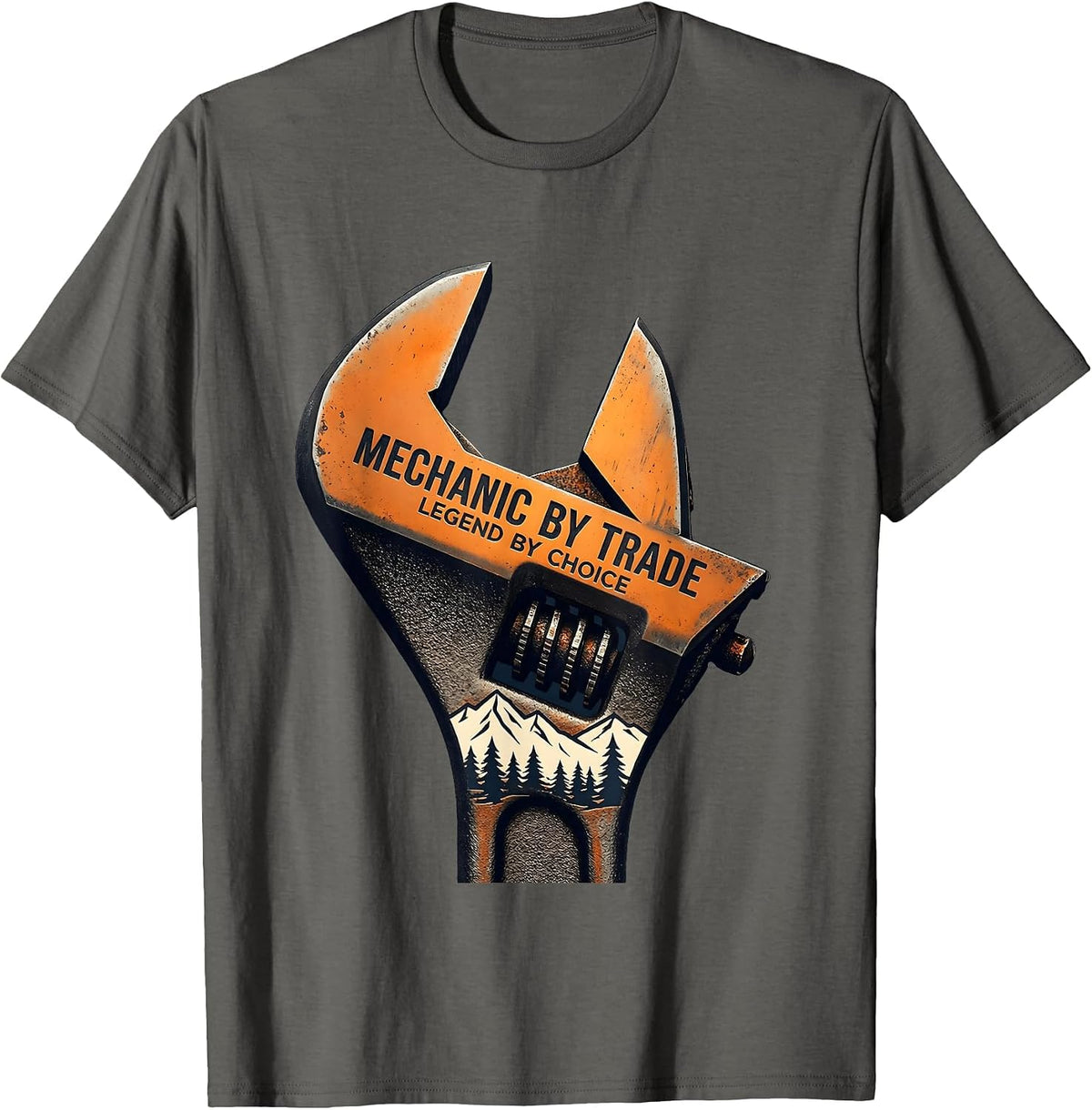 Mechanic By Trade Legend By Choice Design T-Shirt - Asphalt Grey