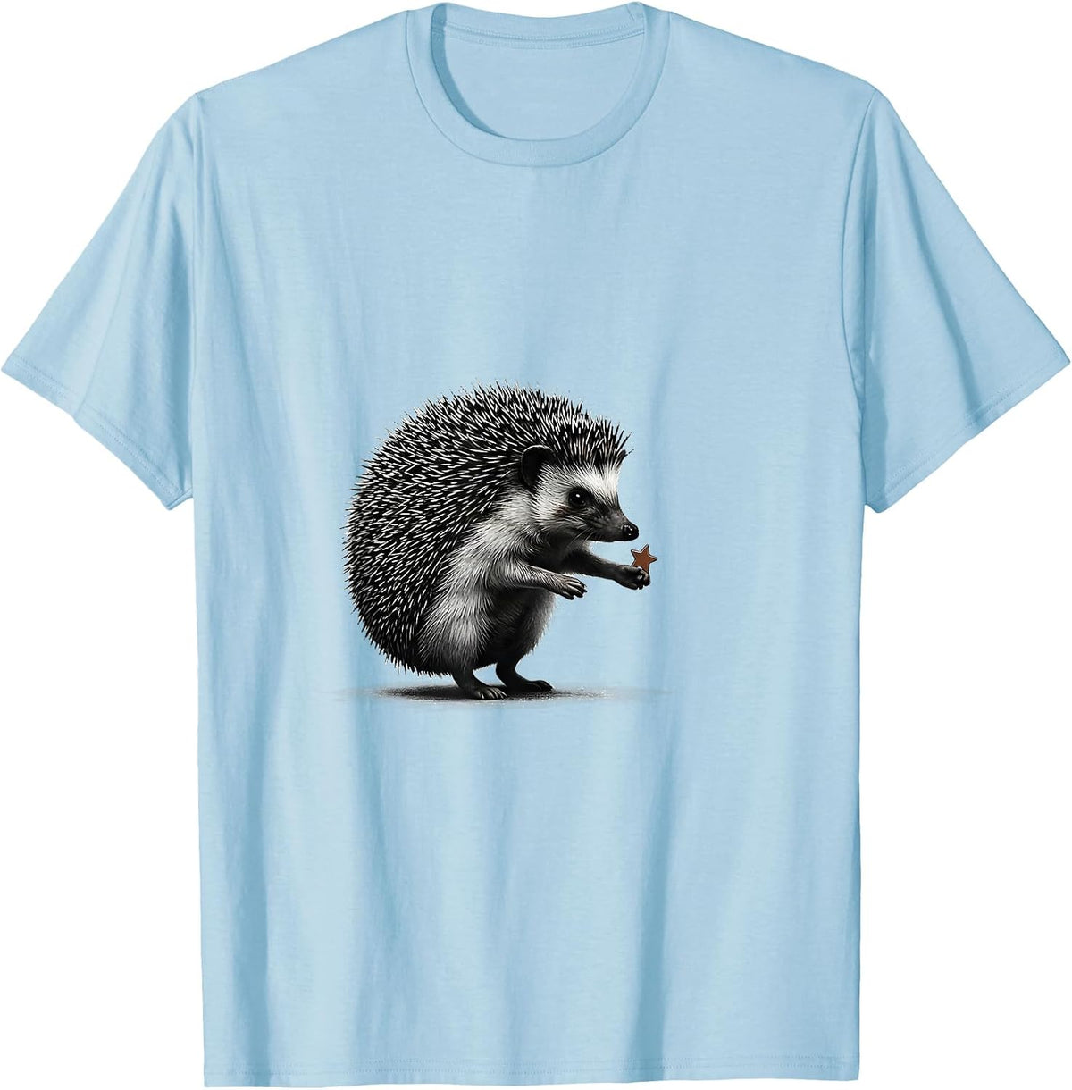 Men's Cute Hedgehog Silhouette Animal Lover Gift T-Shirt - Baby Blue