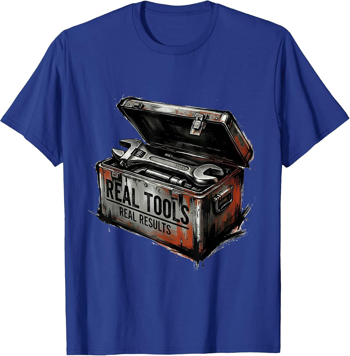 Real Tools Real Results Mechanic Design T-Shirt - Royal Blue