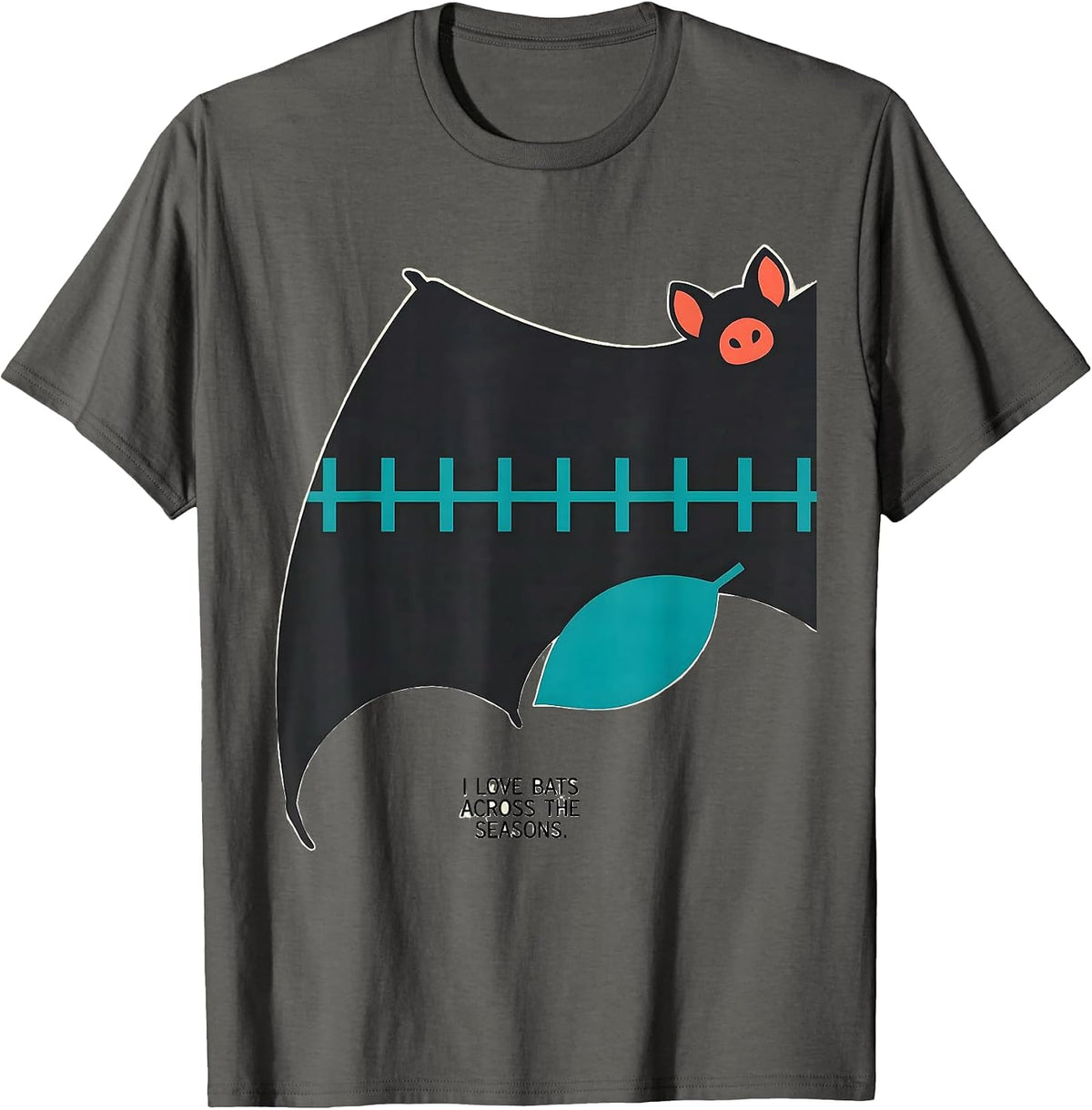 Men's I Love Bats Across The Seasons Vintage Bat Lover Halloween T-Shirt - Asphalt Grey