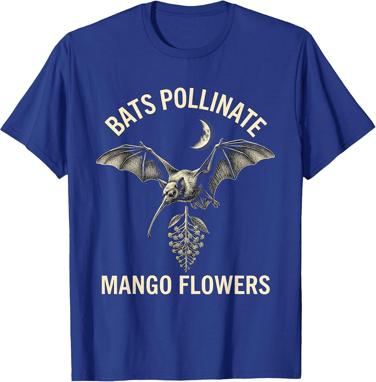 Bats Pollinate Mango Flowers Funny Bat Lover Halloween T-Shirt - Royal Blue