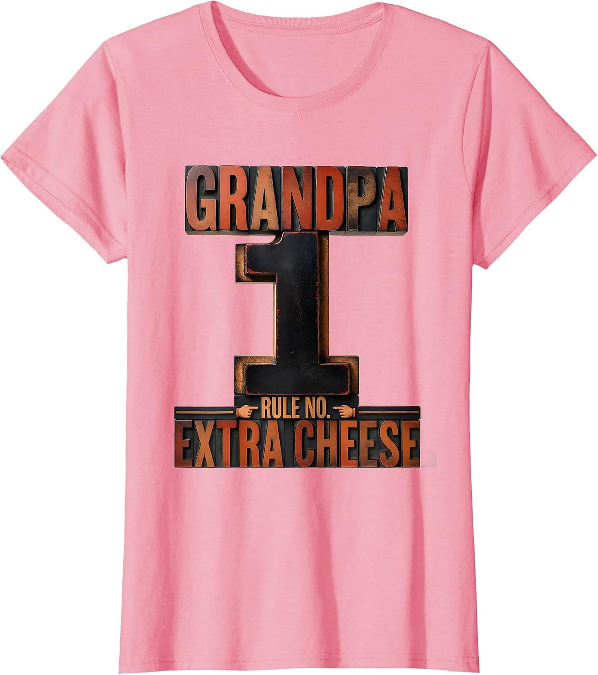 Women's Grandpa Rule No 1 Extra Cheese Funny Grandpa Cinco De Mayo T-Shirt - Pink