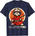 Master Tzu Ninja Shih Tzu Samurai Dog Anime T-Shirt - Navy Blue