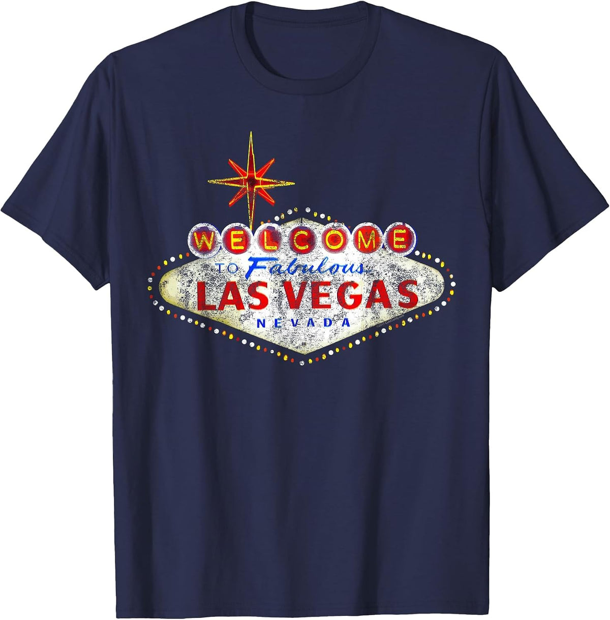 Welcome to Las Vegas Nevada Vintage Sign Souvenir T-Shirt T-Shirt - Navy Blue