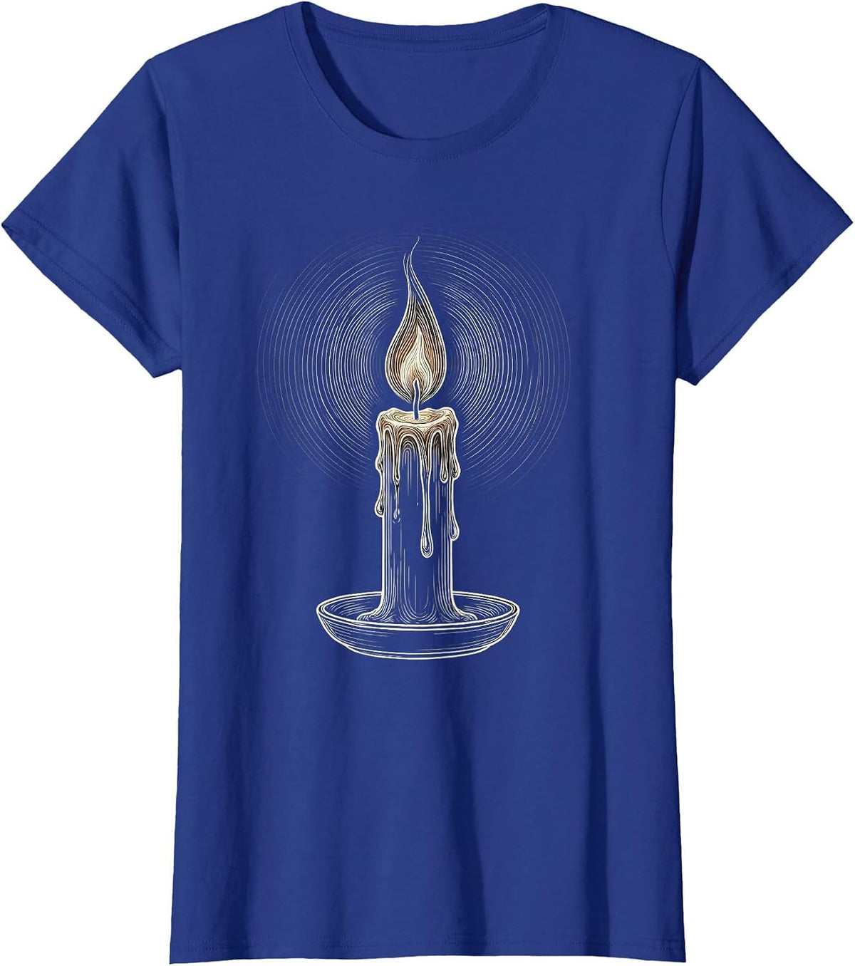 Women's Mental Health Matters Lone Candle Flame Design T-Shirt - Royal Blue