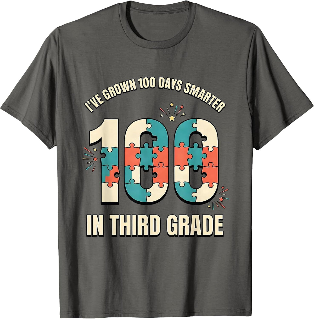 Men's I've Grown 100 Days Smarter In Third Grade Teacher T-Shirt - Asphalt Grey