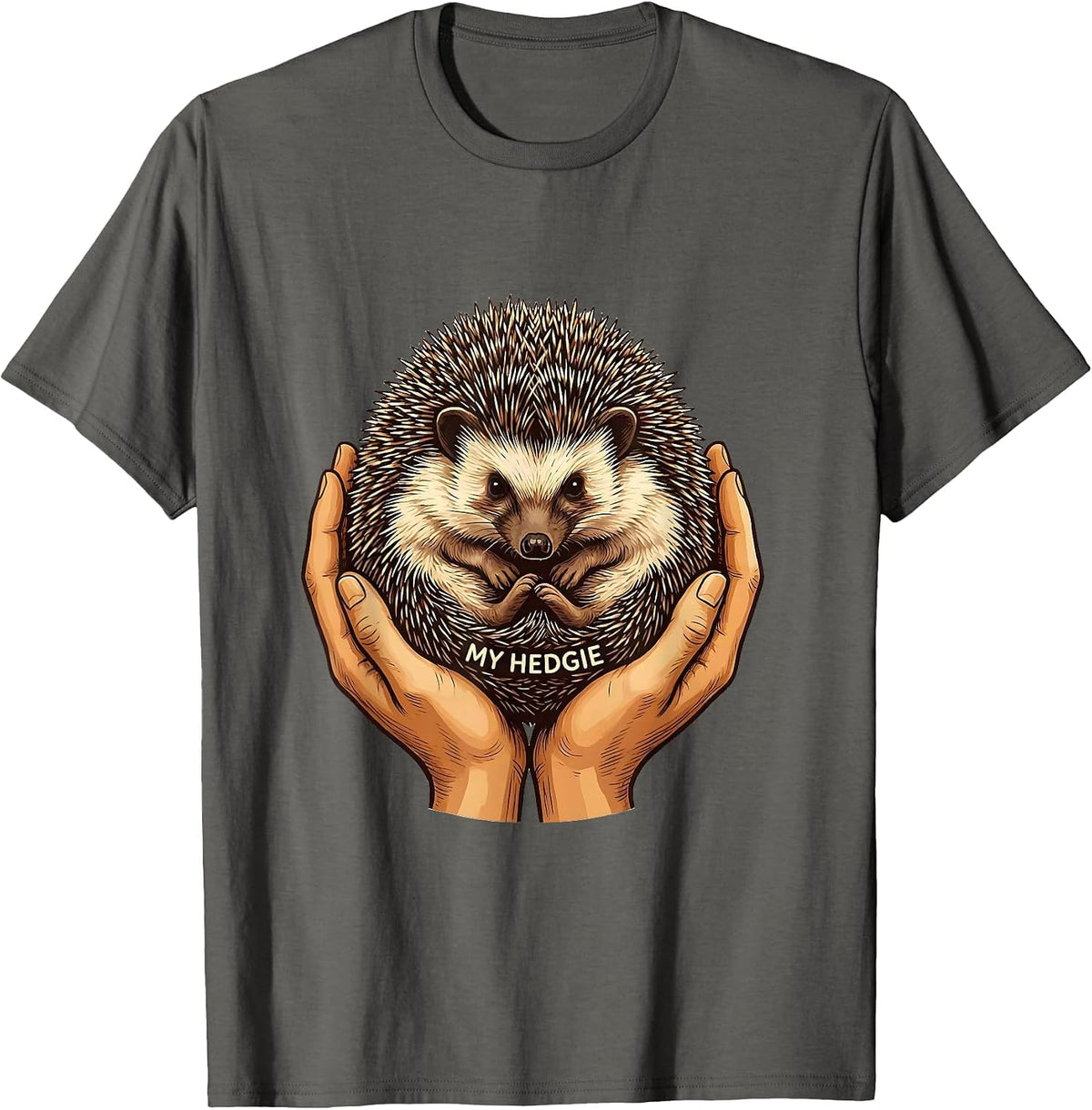 Men's My Hedgie Cute Hedgehog Lover Animal Humor T-Shirt - Asphalt Grey