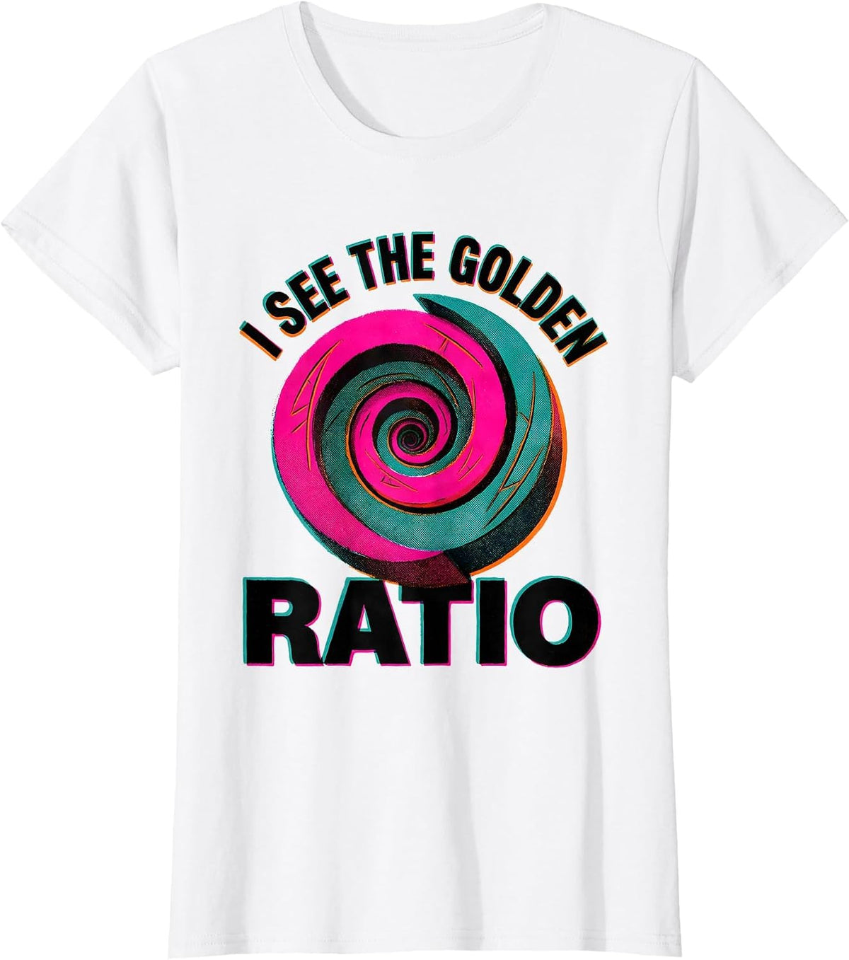 I See The Golden Ratio Risograph Math Geometry Enthusiast T-Shirt - White