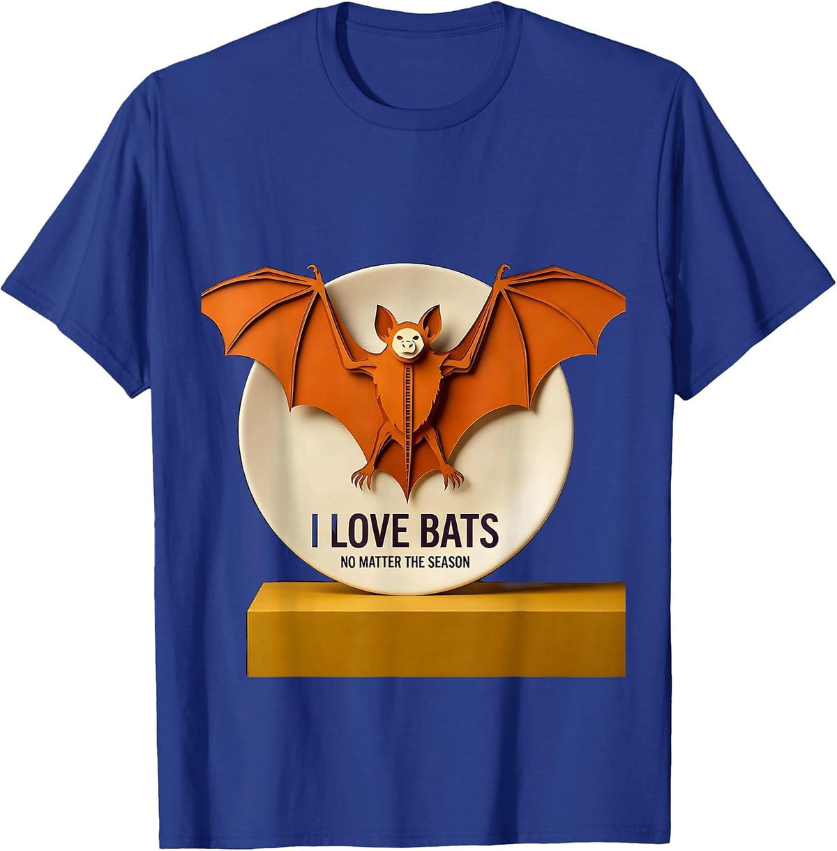 Men's I Love Bats No Matter The Season Vintage Bat Lover Halloween T-Shirt - Royal Blue