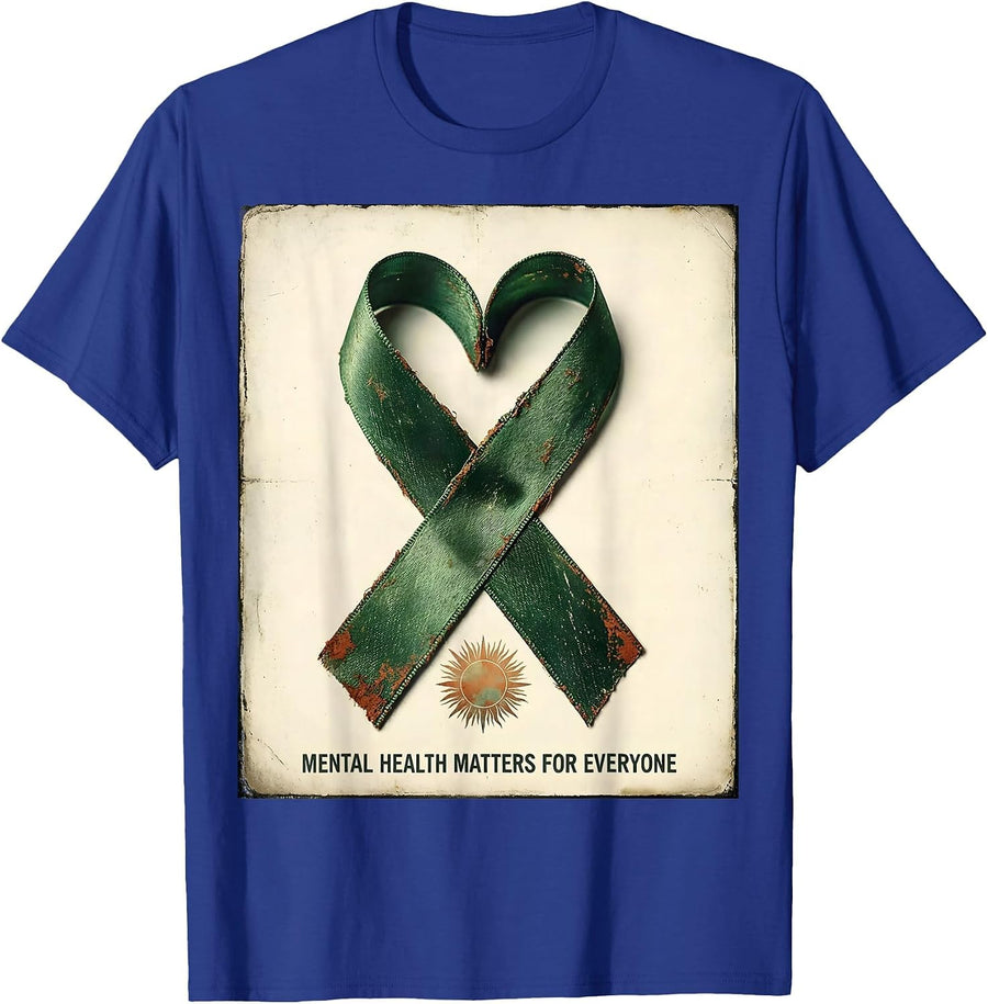 Mental Health Matters For Everyone Vintage Awareness Support T-Shirt - Royal Blue