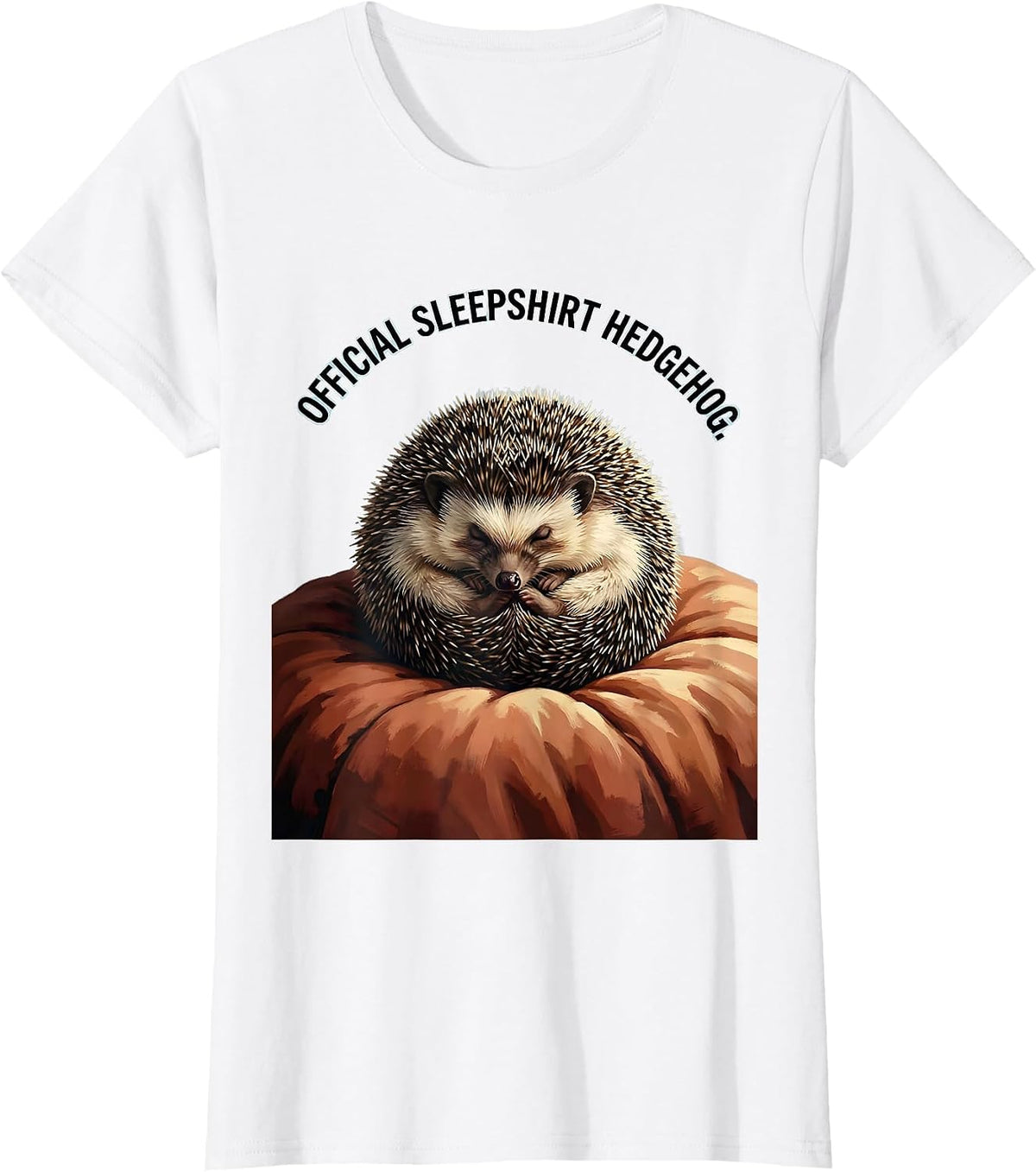 Official Sleepshirt Hedgehog Cute Animal Lover Novelty T-Shirt - White