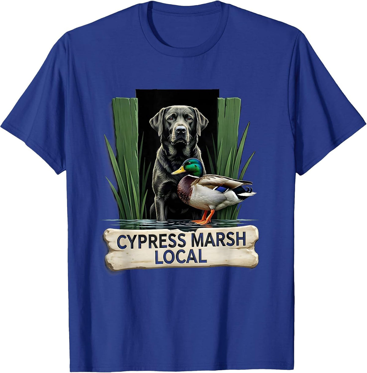 Cypress Marsh Local Labrador Retriever Hunting Dog Waterfowl T-Shirt - Royal Blue