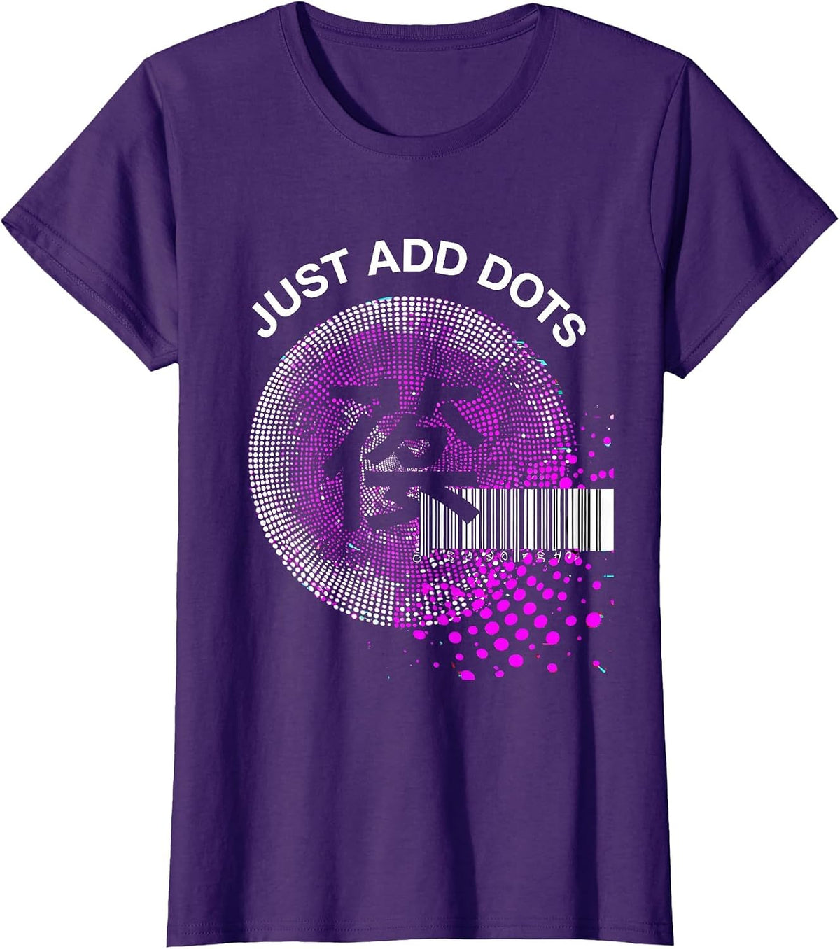 Women's Just Add Dots Polka Dot Lover Design T-Shirt - Purple