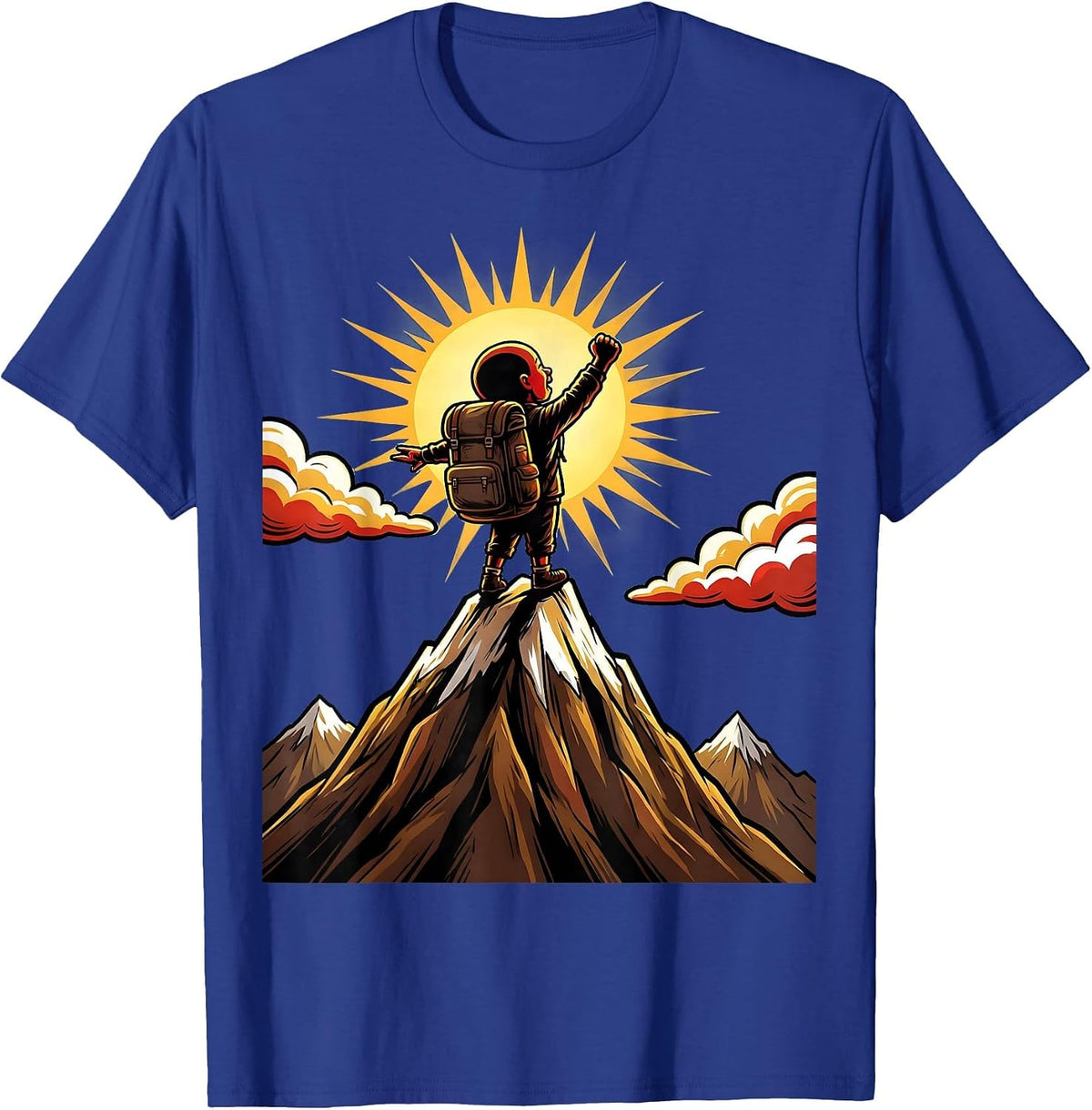 Men's Special Education Mountain Peak Achievement Design T-Shirt - Royal Blue