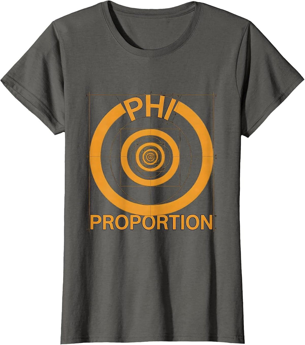 Women's Phi Proportion Sacred Geometry Math Enthusiast Teacher T-Shirt - Asphalt Grey