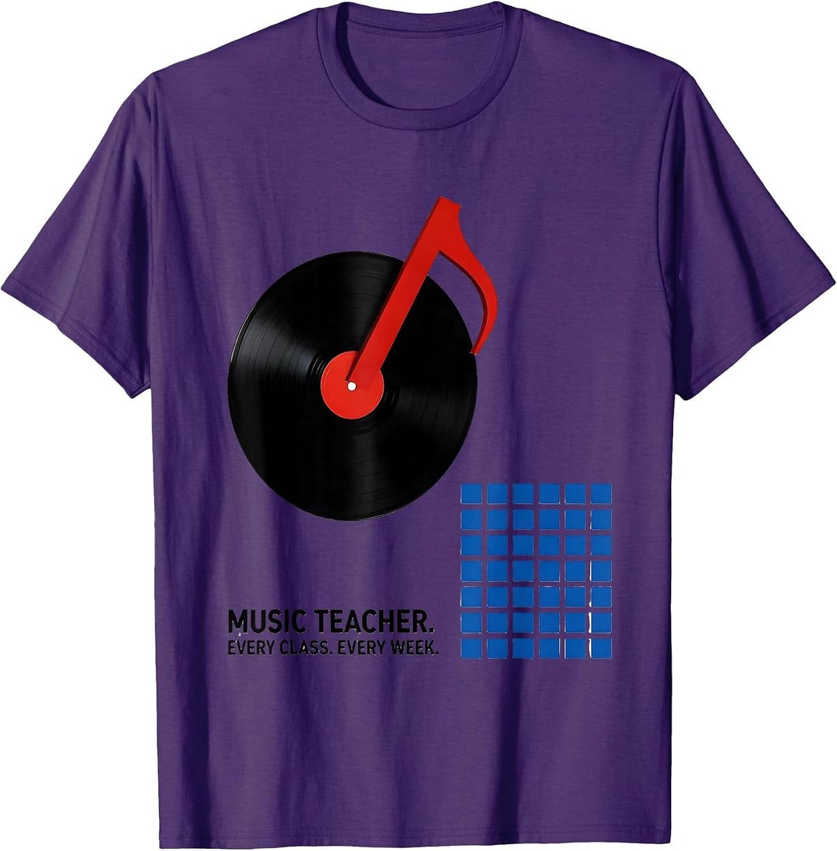 Men's Music Teacher Every Class Every Week Bauhaus Modernist T-Shirt - Purple