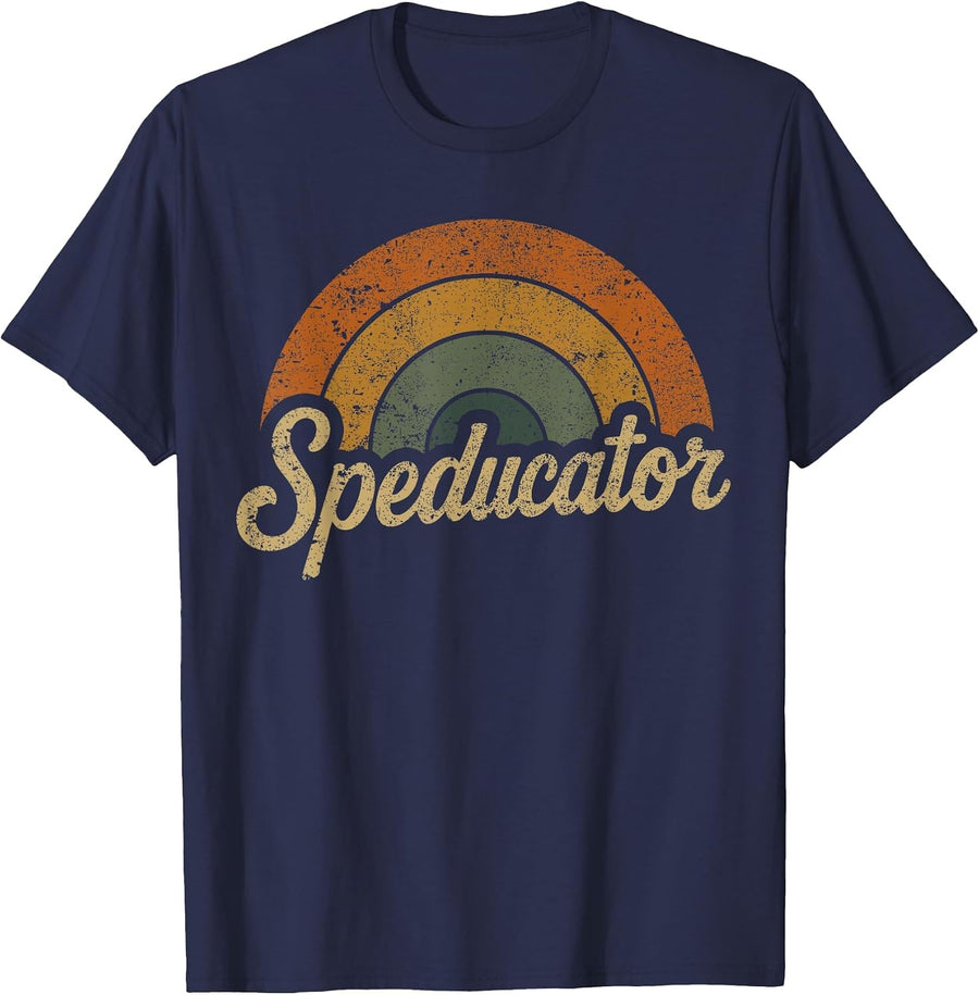 Speducator Special Education Teacher Vintage SPED Squad T-Shirt - Navy Blue