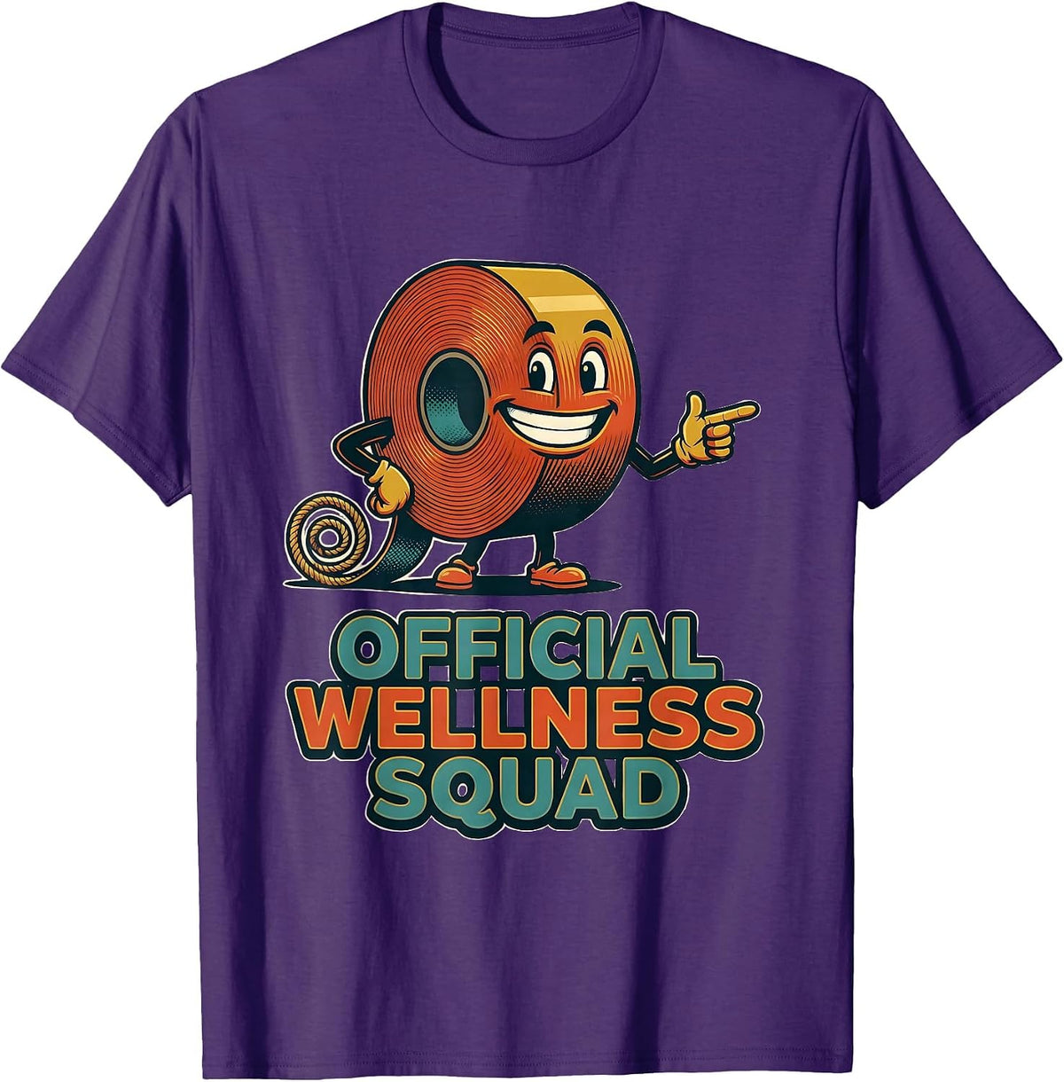 Official Wellness Squad Retro Advertising Mascot Health T-Shirt - Purple