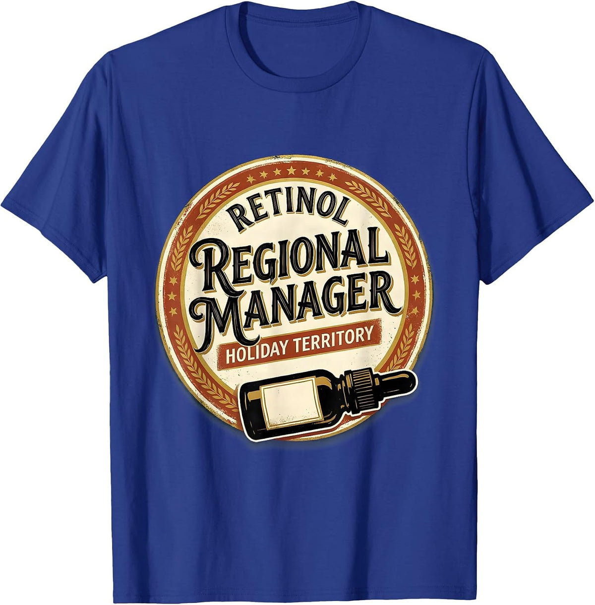 Men's Retinol Regional Manager, Holiday Territory Esthetician T-Shirt - Royal Blue