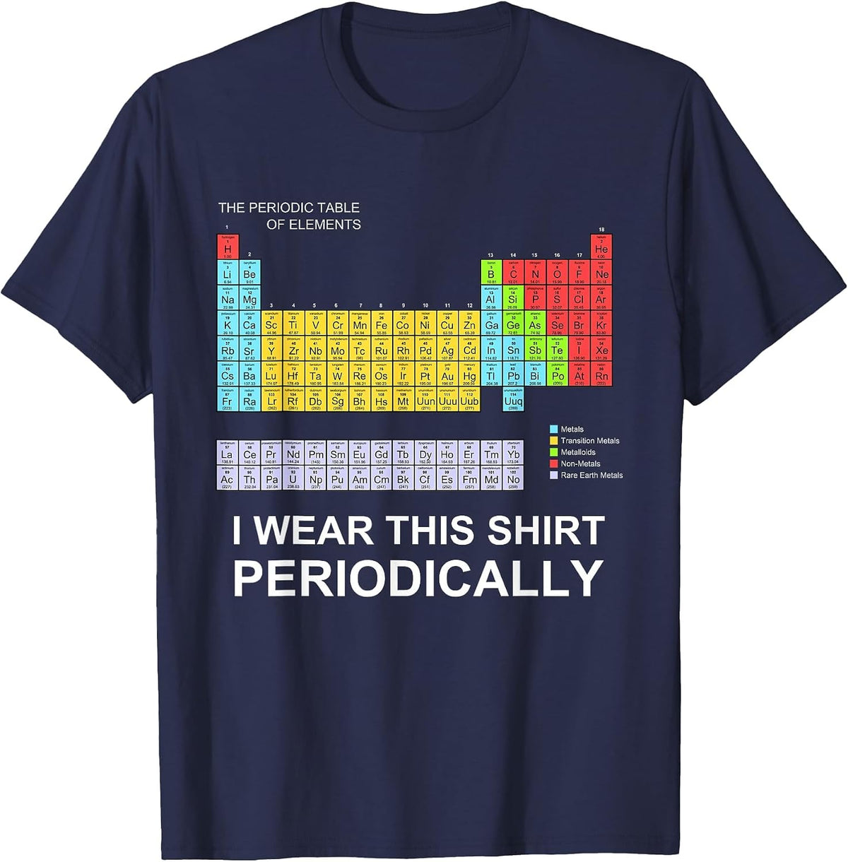 I Wear This Shirt Periodically T-Shirt Funny Science Tshirt T-Shirt - Navy Blue