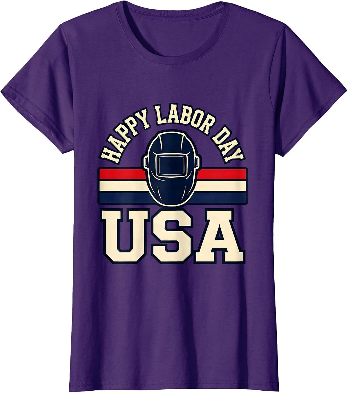 Women's Happy Labor Day USA Sports Patriotic Labor Day Gift T-Shirt - Purple