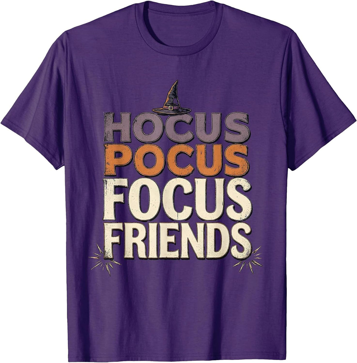 Men's Hocus Pocus, Focus Friends Distressed Funny Teacher T-Shirt - Purple