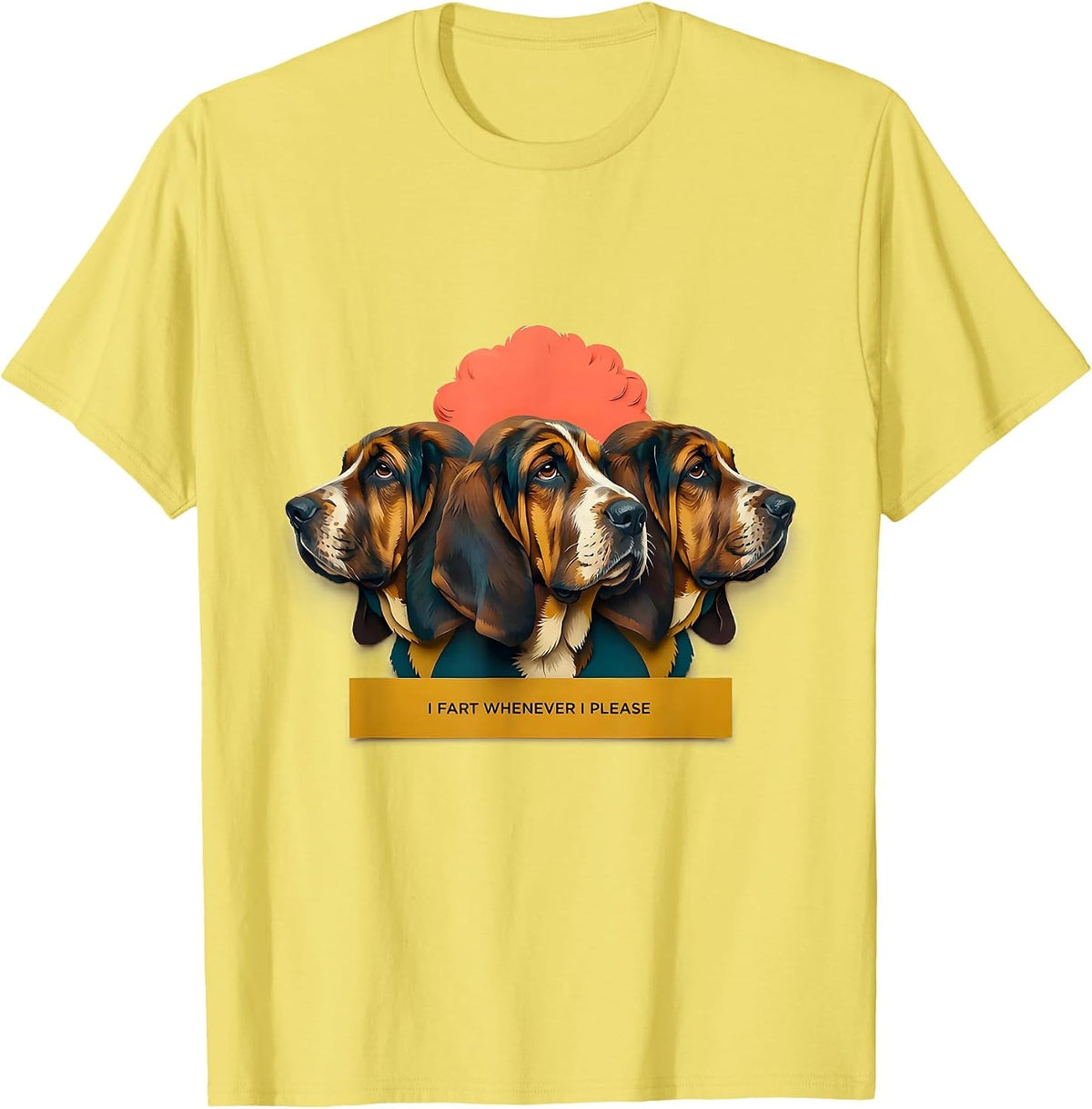 Men's I Fart Whenever I Please Funny Basset Hound Fart Joke Dad T-Shirt - Lemon Yellow
