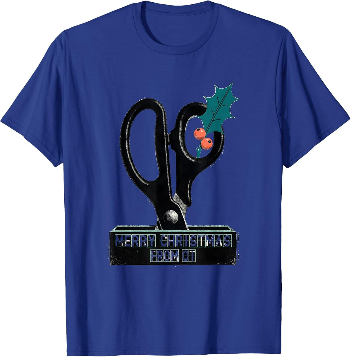 Men's Merry Christmas From OT Midcentury Modern Occupational T-Shirt - Royal Blue