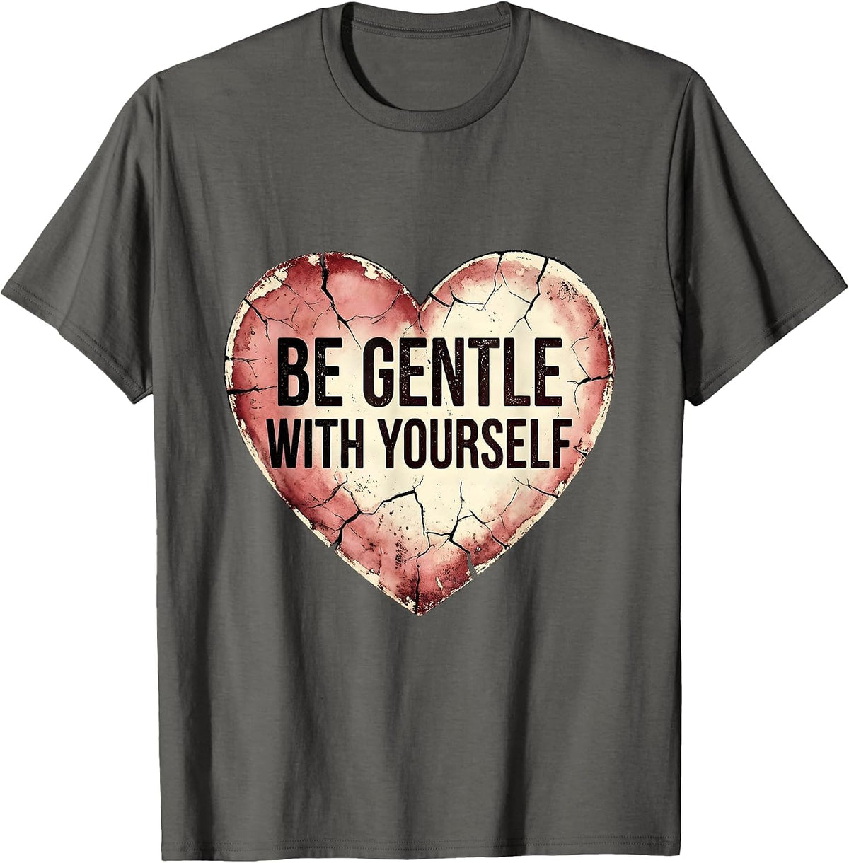 Be Gentle With Yourself Mental Health Matters T-Shirt - Asphalt Grey
