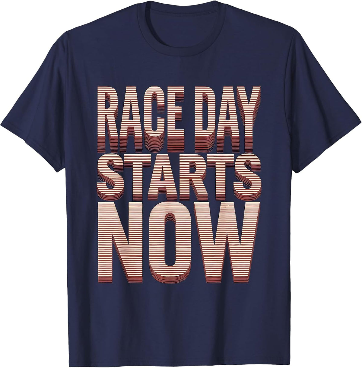Race Day Starts Now Patriotic Drag Racing Fan Checkered Flag T-Shirt - Navy Blue